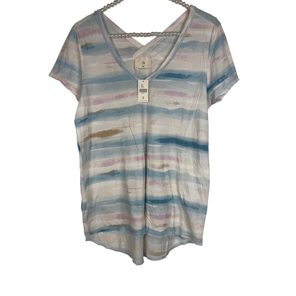 T.la Artsy Art to Wear Beach Blue tshirt NWT oversized M